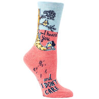 Blue Q Women's I Heard You and I Don't Care Crew Sock
