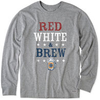 Life is Good Men's Red, White & Brew Crusher-Lite Long-Sleeve T-Shirt