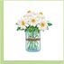 Quilling Card White Daisies in Jar Greeting Card