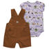 Carhartt Infant Girls Camper Print Canvas Bodysuit & Shortall Set, 2-Piece