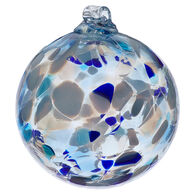 Kitras Holiday Calico Blues Glass Orb
