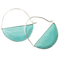 Scout Curated Wears Women's Stone Prism Hoop - Turquoise/Silver