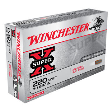 Winchester Super-X 220 Swift 50 Grain Pointed Soft Point Rifle Ammo (20)