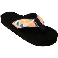 Tidewater Sandals Women's Golden Pineapples Flip Flop Sandal