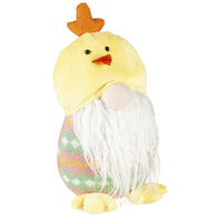 Evergreen 12.5" Fabric Gnome w/ Chicken Hat Tabletop Décor