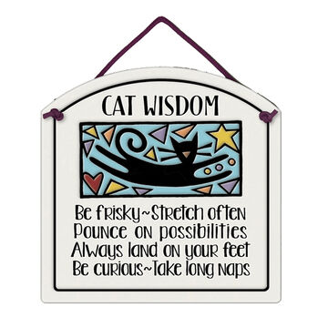 Spooner Creek Cat Wisdom Small Arch Tile