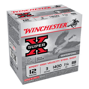 Winchester Super-X Xpert Hi-Velocity Steel 12 GA 3 1-1/4 oz. BB Shotshell Ammo (25)
