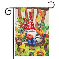 Evergreen Gnomes and Friends Garden Flag