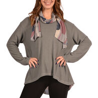 Catherine Lillywhite's Women's Waffle Weave Tunic with Scarf, 2-Piece