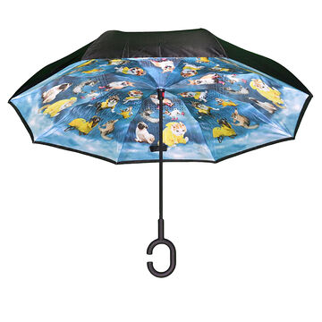 Calla Products Womens Raining Cats & Dogs Topsy Turvy Umbrella