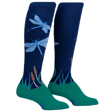 Sock It To Me Womens Dragonfly by Night Knee High Sock
