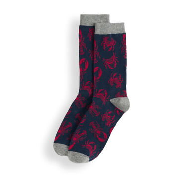 Hatley Little Blue House Mens Lobsters and Crabs Crew Sock