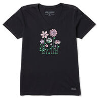 Life is Good Women's Linear Garden Crusher Vee Short-Sleeve T-Shirt