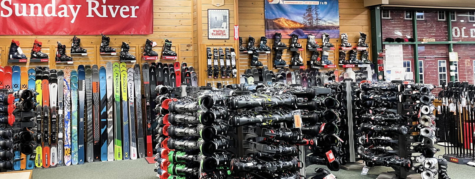 inside of store showing ski department