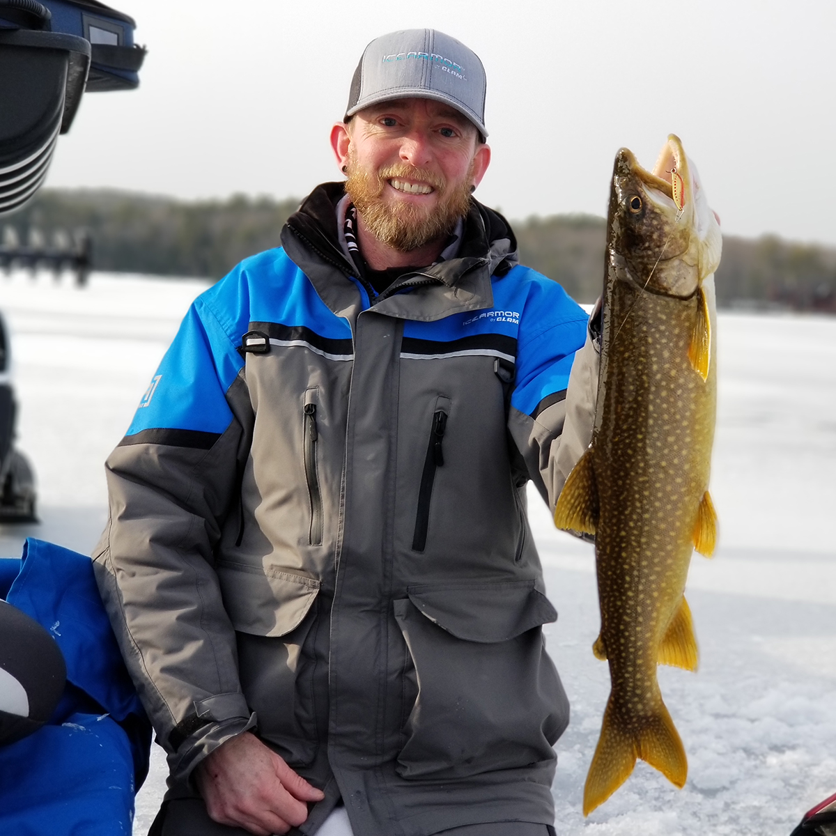 Tim Moore lake trout ice fishing